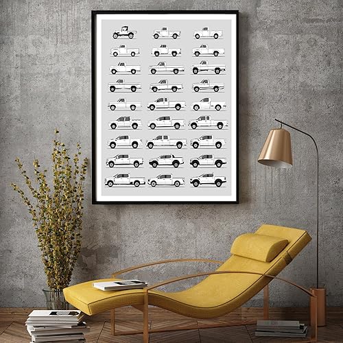 Miniatura 173 de Handmade Poster compatible with Chevy Print Wall Art Handmade Decor of the Best of Chevy Generations History Evolution 8x10" (Unframed) Satin Print