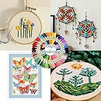 Vista 5 de ATDAWN Bordado de color arcoíris, hilos de punto de cruz, pulseras, hilo de manualidades, 50