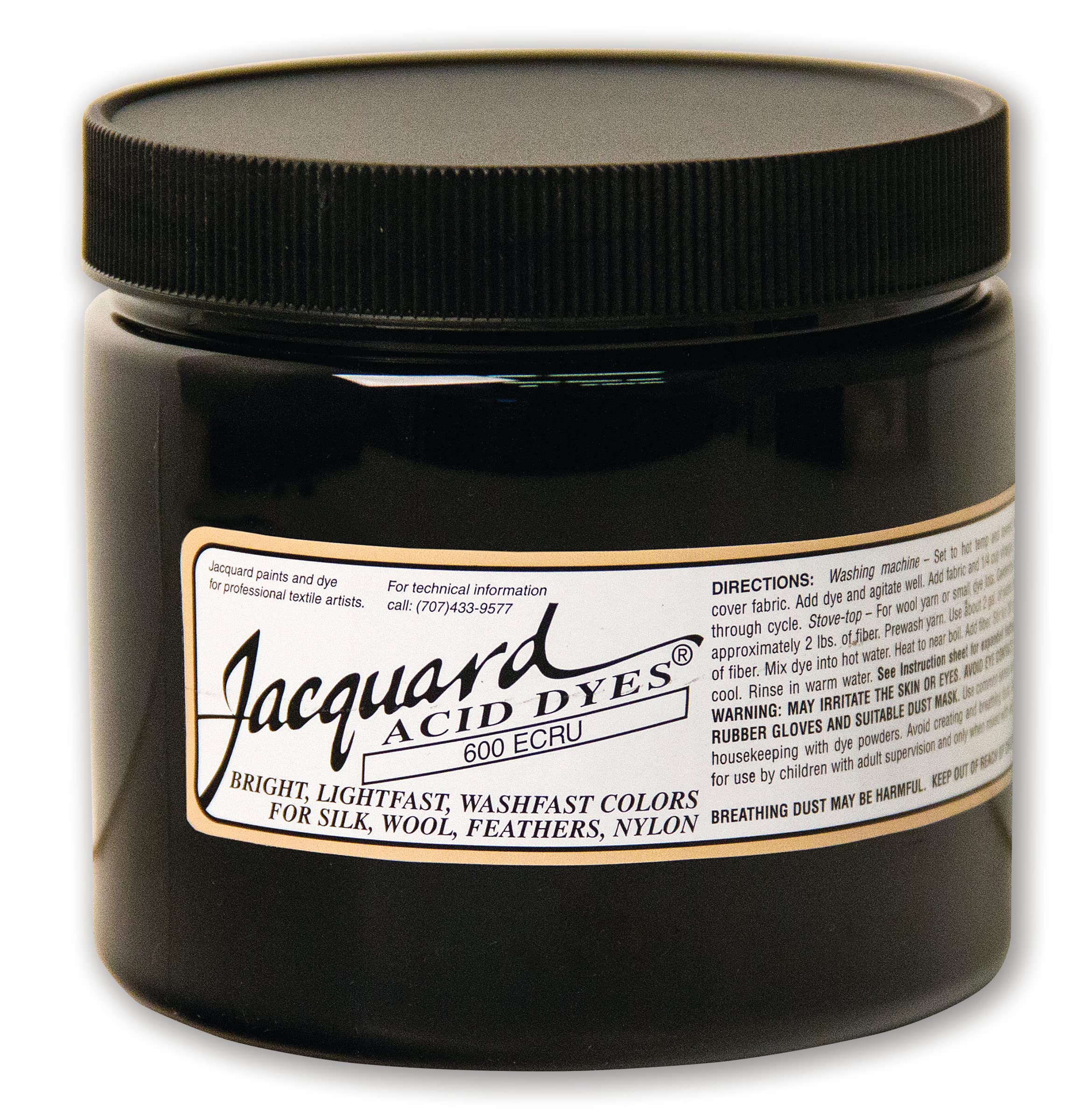 Jacquard Acid Dye for Wool, Silk and Other Protein Fibers, 8 Ounce Jar, Concentrated Powder, Ecru 600 โ image 1