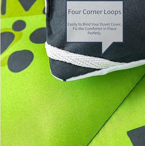 Miniatura 8 de RYNGHIPY Juego de ropa de cama de dinosaurio, tamaño individual, juego de edredón para niños y niñas, suave, transpirable, lindo juego de cama de