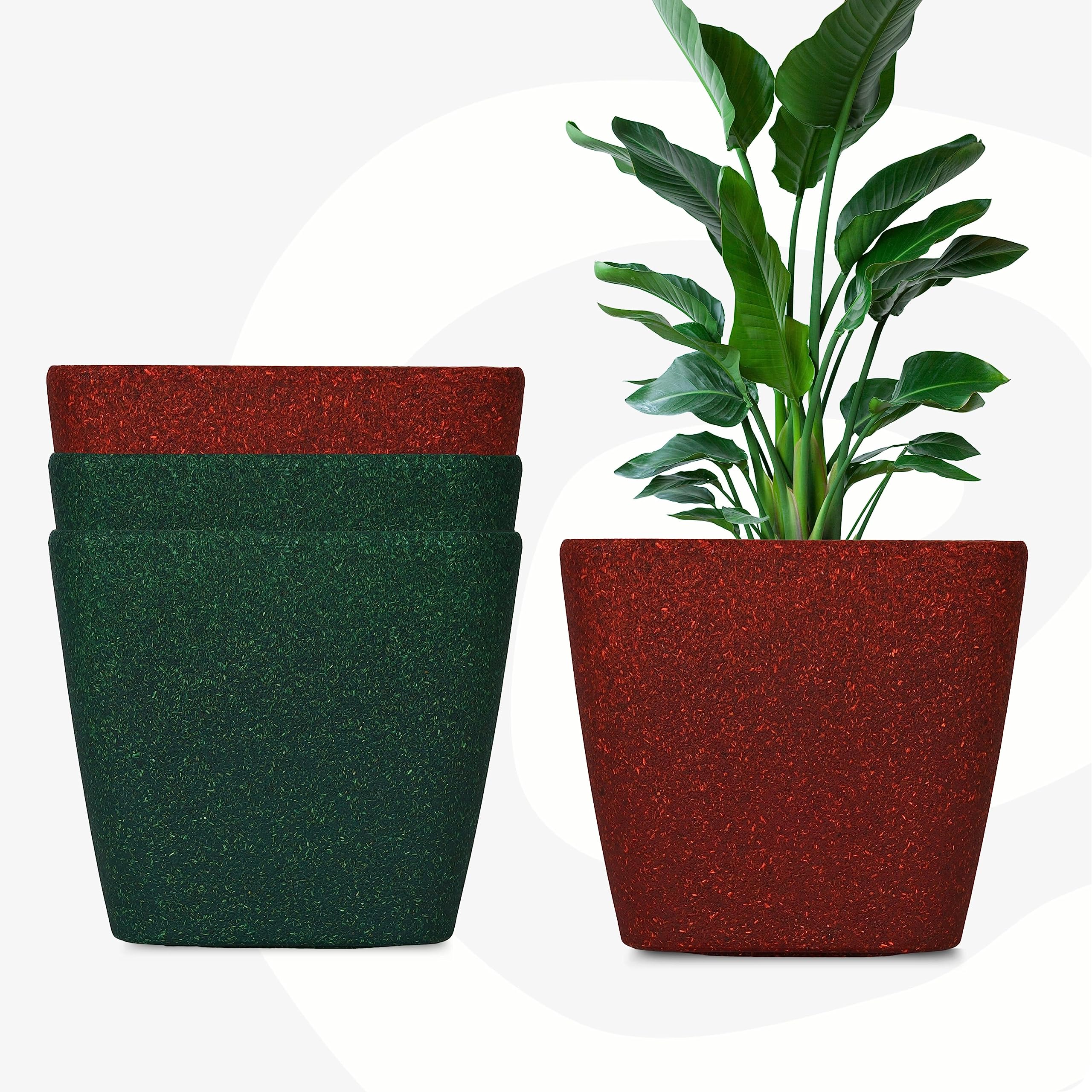 Eha Set of 4 Earth-Friendly Daisy 9" Self-Watering pots and Planters | Bamboo Based | UV Protected | for Indoor, Home Decor, Outdoor, Balcony & Garden | Coral-Fern (B0CBBR9TP2) Amazon Price History, Amazon Price Tracker