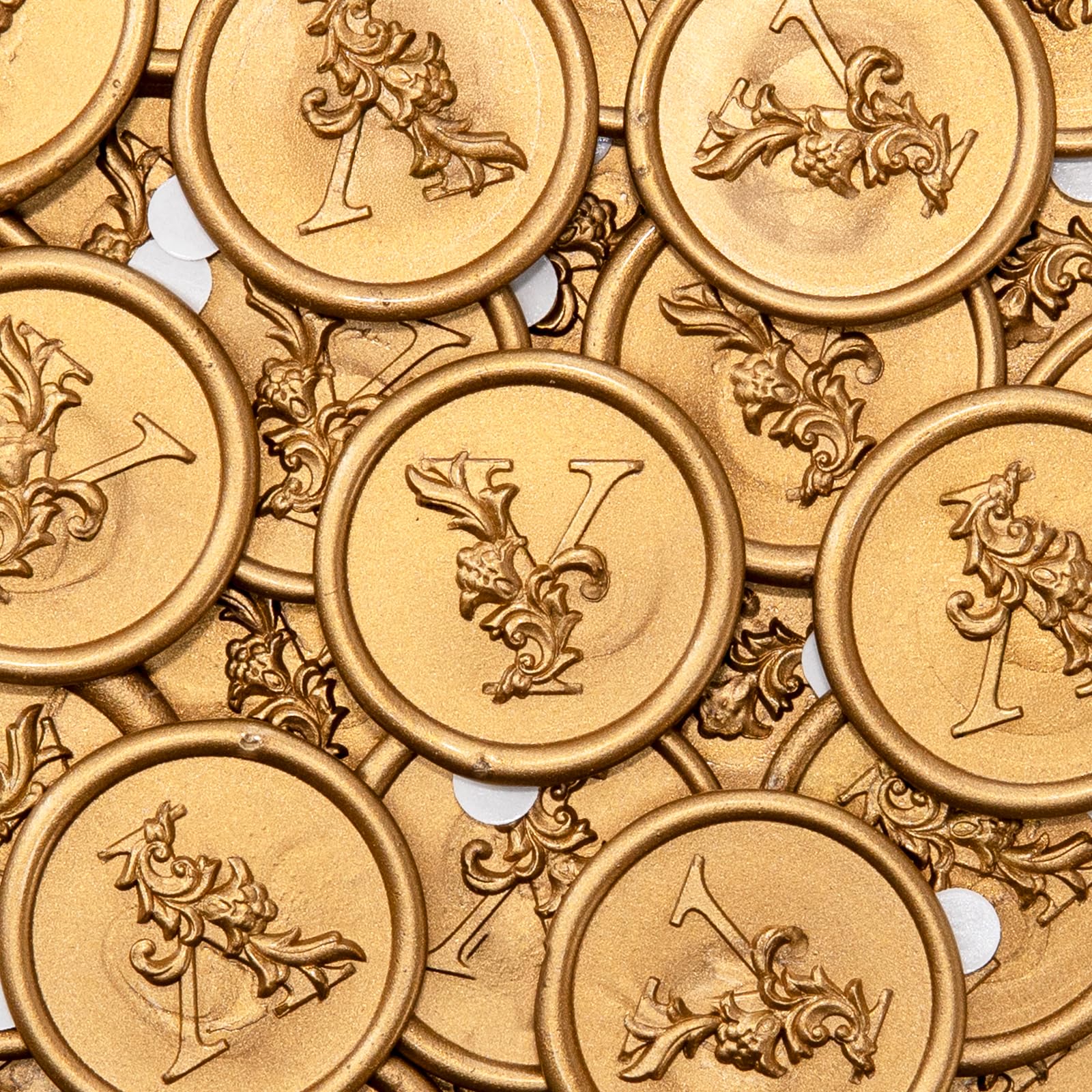 Nuvretk 25pcs Gold Wax Seal Stickers Letter Y, Handmade Initial Alphabet Seals for Wedding Invitations, Envelopes & Cards(Y)