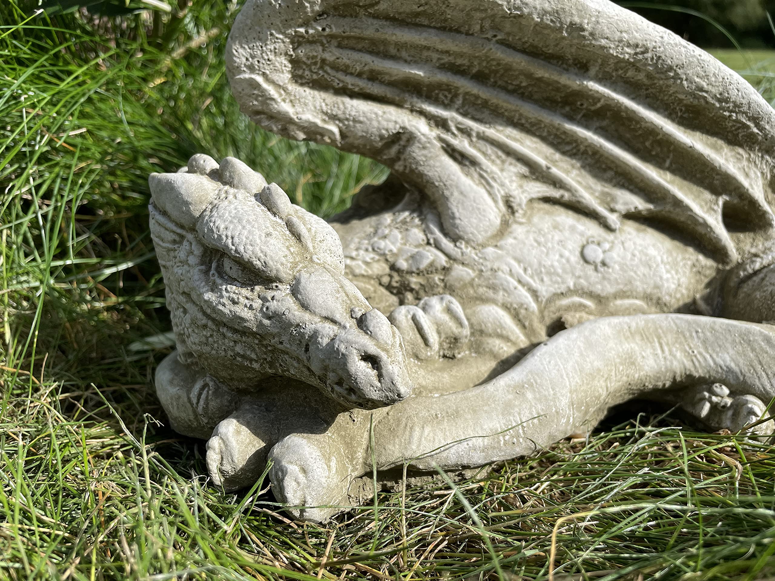Statue de dragon ailé | Pierre mythique animal béton décoration de jardin extérieur
