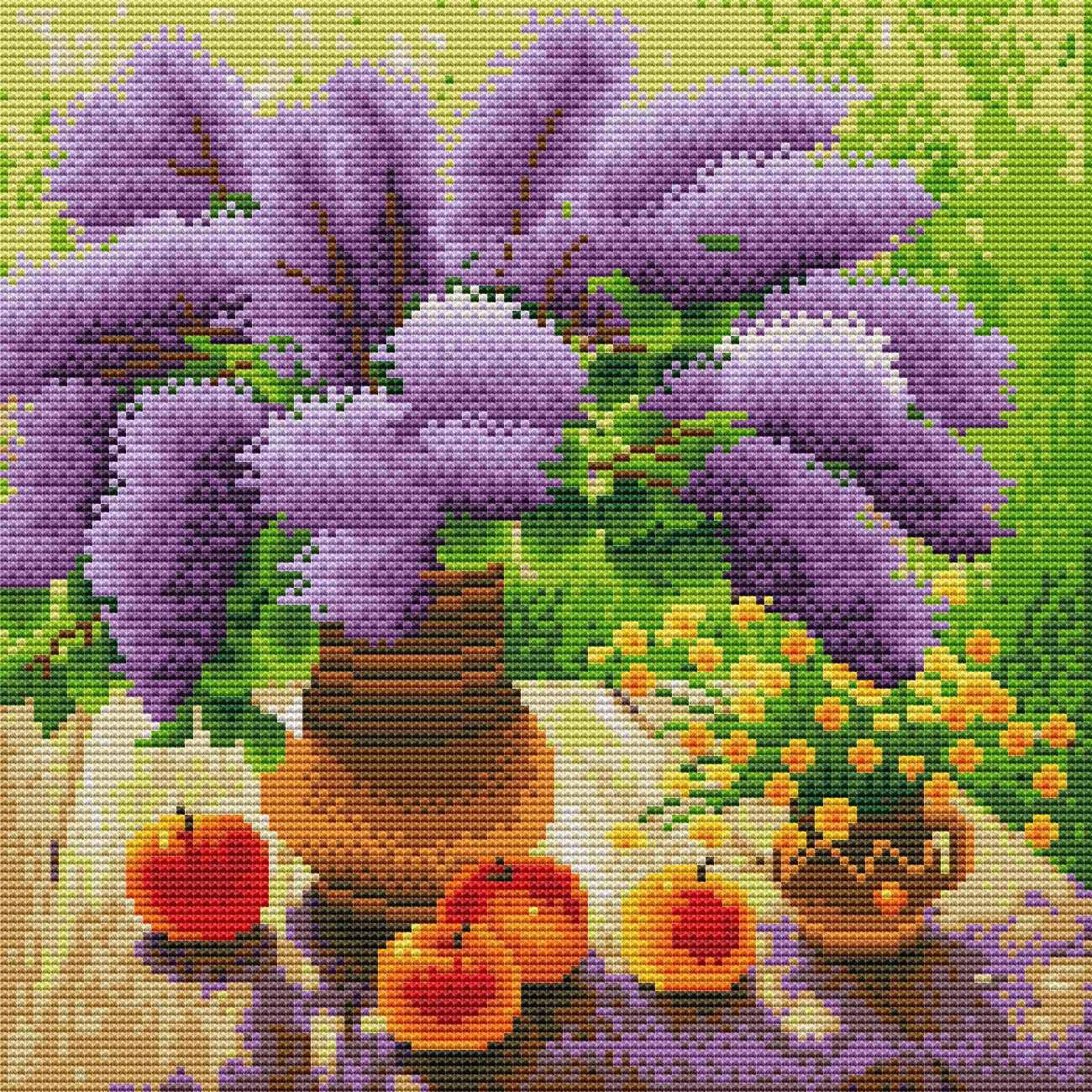 Cross Stitch Kits Stamped, OWN4B Flowers in Vase Printed Pattern 11CT 14.2x14.2 inch DIY Embroidery Kit (Flower) - Image 3