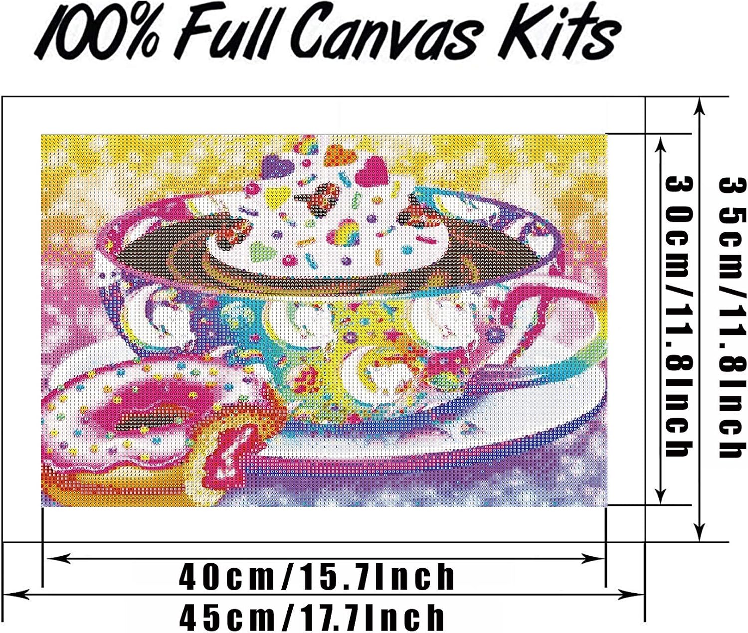 Donuts Cup DIY Diamond Painting Kits for Adults, Full Drill Round Crystal Rhinestone Diamond Painting Embroidery Cross Stitch Diamond Paintings for Kids Kit 5D Diamond Painting Decor13.7×17.7Inch