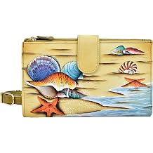Anuschka 1113 Womens Hand-Painted Genuine Leather RFID Blocking Cell Phone Case & Wallet - Gift of the Sea