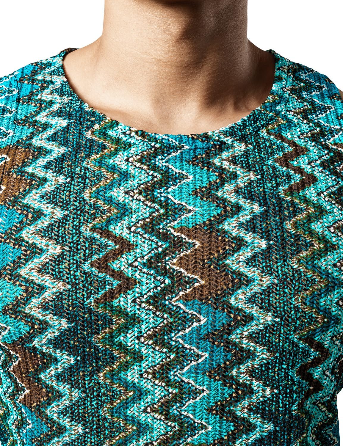 JOGAL Mens Boho Summer Tank Top Sleeveless Muscle Mesh Shirt - Image 5