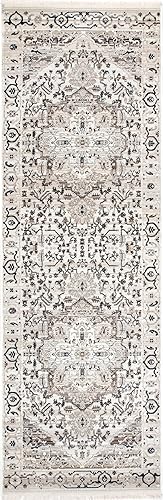 Miniatura 8 de nuLOOM Oliveira - Alfombra de pasillo con flecos de medallón floral, 2 pies 8 pulgadas x 8 pies, beige, rectangular, 0.45 pulgadas de grosor