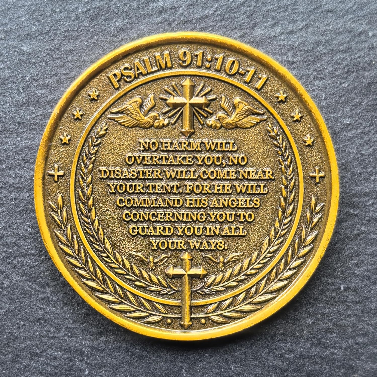Archangel Michael Protection Challenge Coin for Divine Guidance and Safety Bible Verses Pocket Token (Pack of 5)