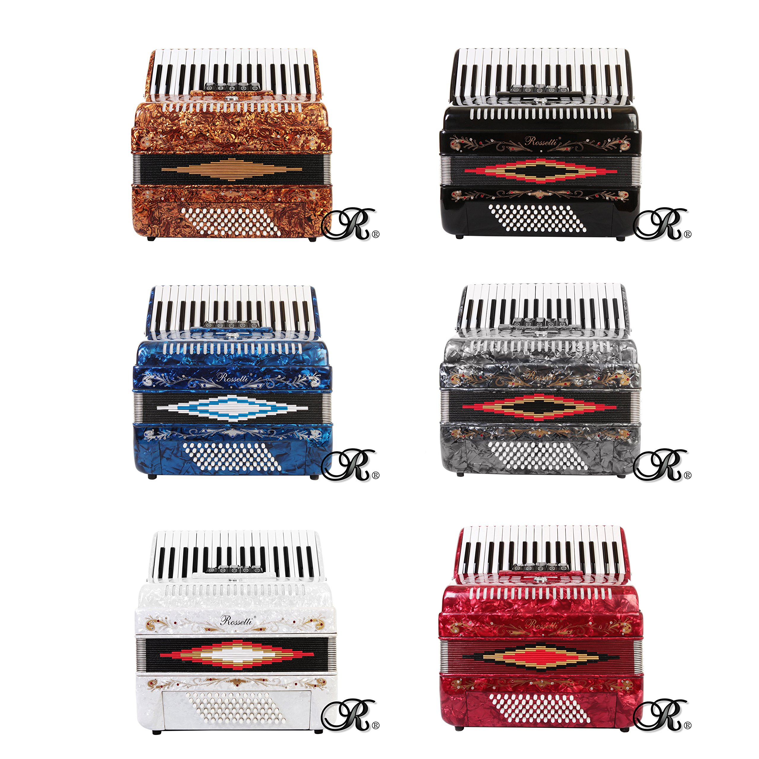 Amazon.com: Rossetti Accordion (ROS3472-BL) : Musical Instruments