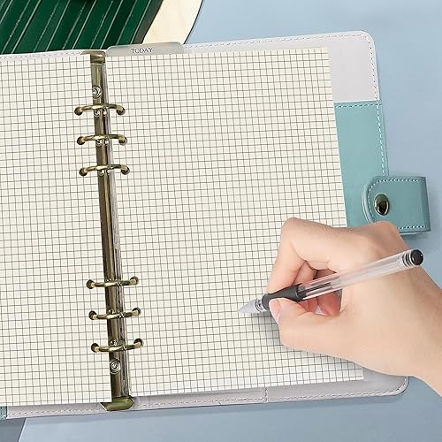 Miniatura 125 de Recambio de planificador A5 negro en blanco, insertos de planificador A5, repuesto de carpeta de 6 anillas, papel negro para carpeta recargable En