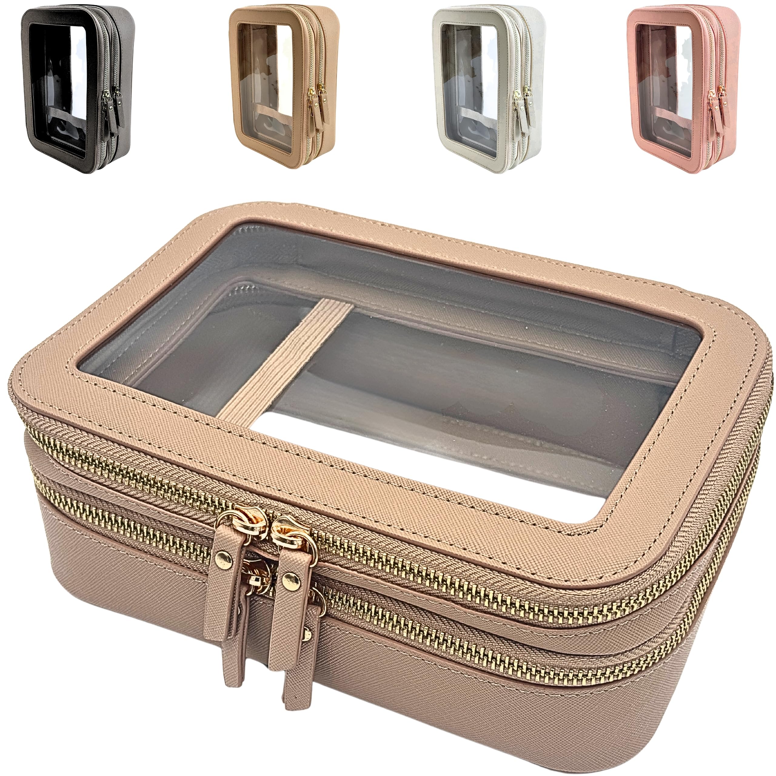 JAZD Transparente Make-up-Tasche, Organizer, Make-up-Tasche, Kosmetiktasche, Kulturbeutel für Damen, Make-up-Tasche, Reise-Make-up-Tasche, kleine Tasche, transparente Kosmetiktasche, Organizer,