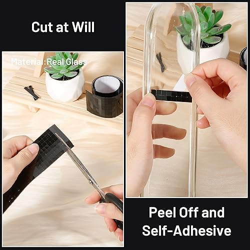 Vista 59 de PP OPOUNT -9,440 hojas de mosaicos de espejo autoadhesivos, de 13/64 x 13/64 de pulgada, de color plateado, de espejos, cuadradas y de vidrio