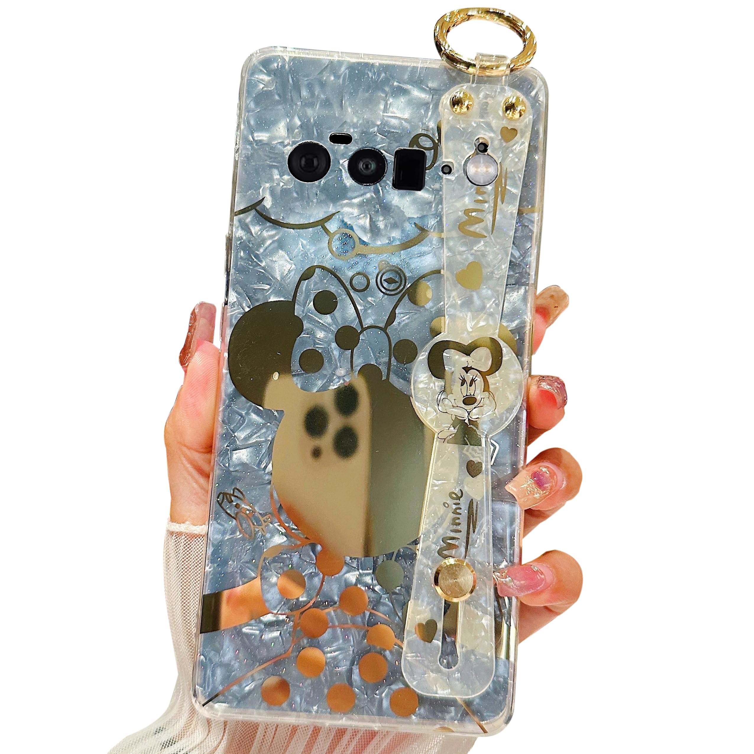 PHOQOYO Case with Wrist Band Kickstand | Ultra Slim IMD Animal Pattern Shockproof Cover | Cute Cartoon Characters Design for Google Pixel 6 Pro