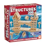 KEVA Structures 200 Wood Building Planks Set - Building Toy Includes 200 Wooden Blocks and Idea Book - Ages 5 and Up