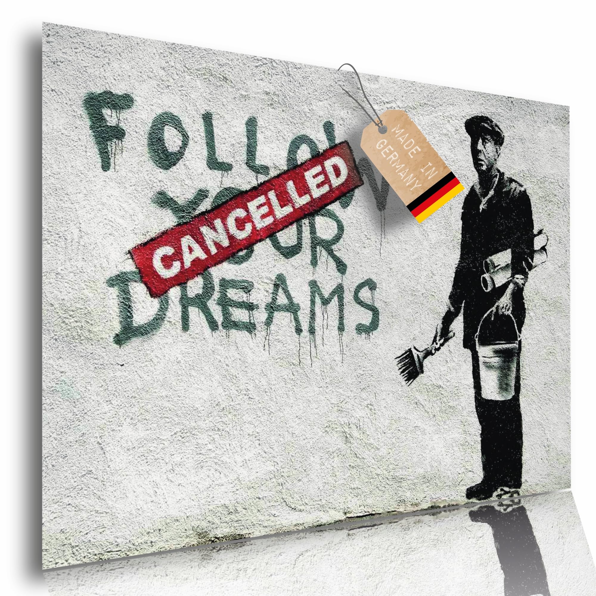 Lineo® Poster Wall Art Print - 60 x 42 cm Modern Street Art Graffiti Poster for Loft Living Room Decor (Follow Your Dreams)