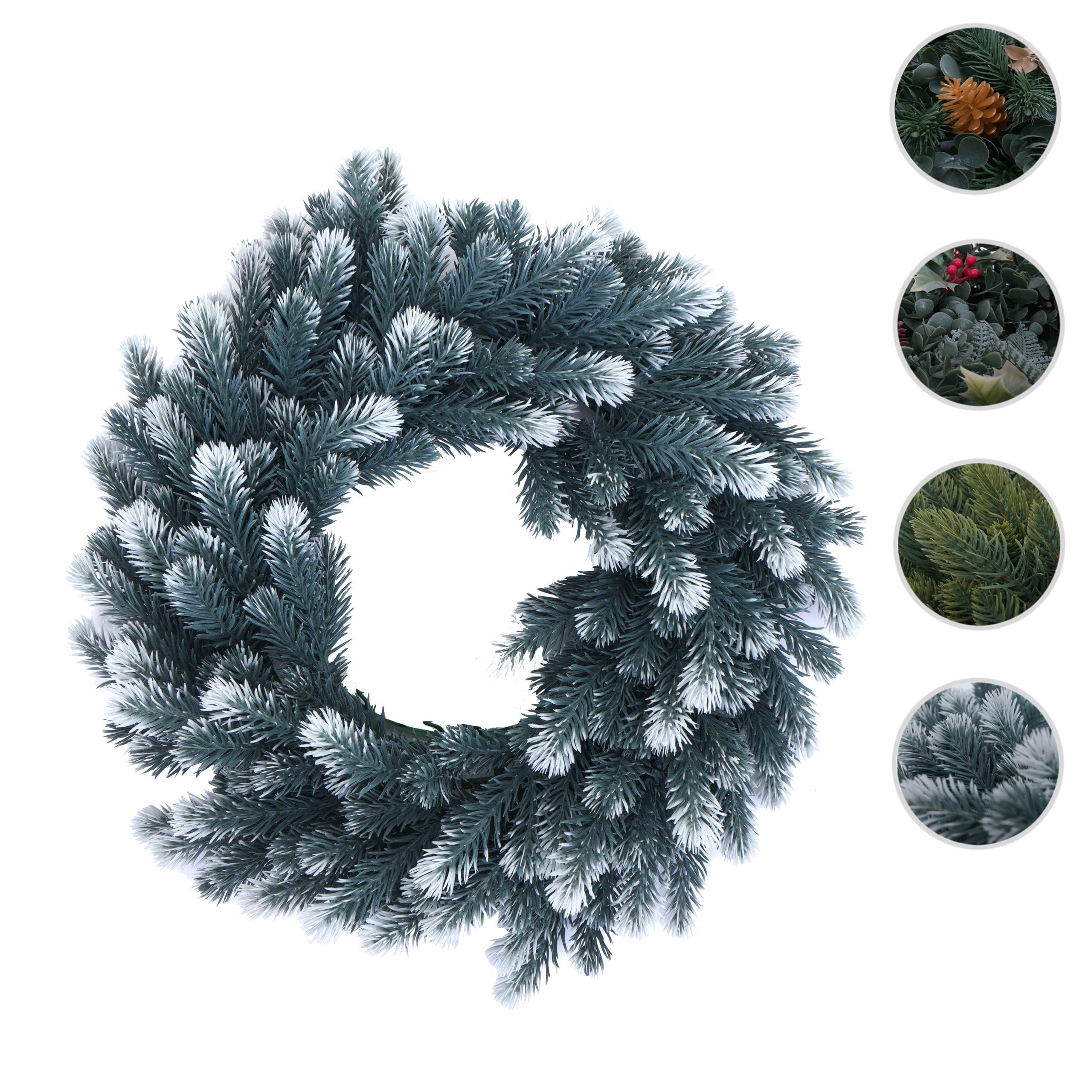 Couronne Artificielle HWC-O98 Ø 60 cm Sapin avec Neige
