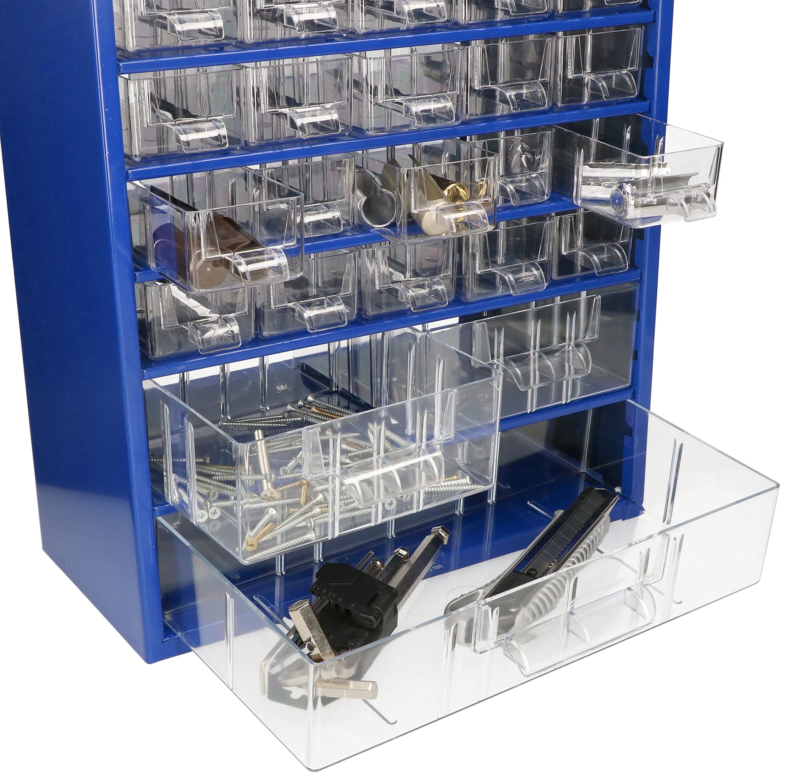 KOTARBAU® Caja de Almacenamiento, Organizador de Taller, 306 x 551 x 150 mm, Organizador de Piezas pequeñas, Metal, 48 cajones/compartimientos, Caja de clasificación, Caja de Herramientas, Tornillos