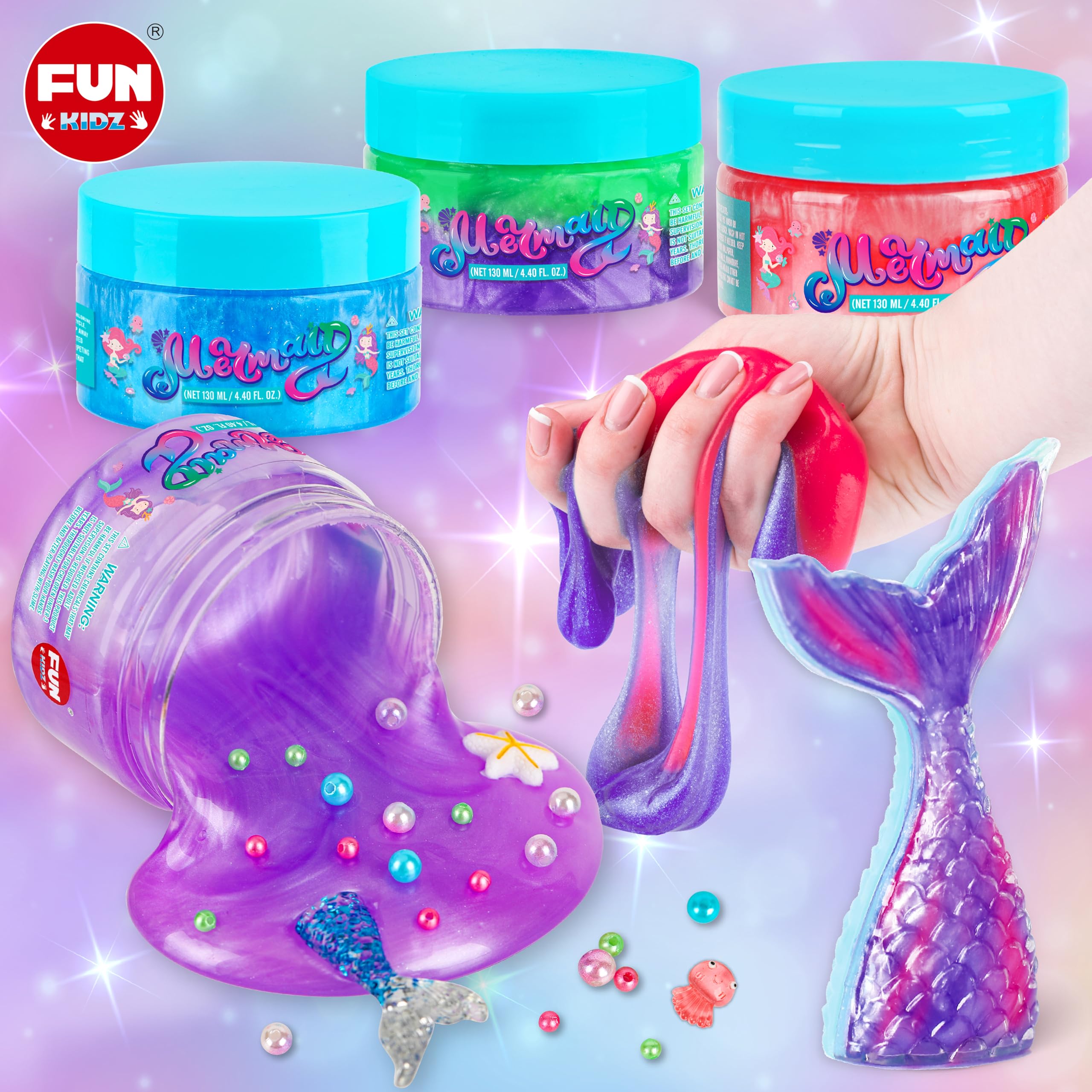 Amazon | FunKidz 35.16 FL OZ サマーマーメイドスライムトイ 6