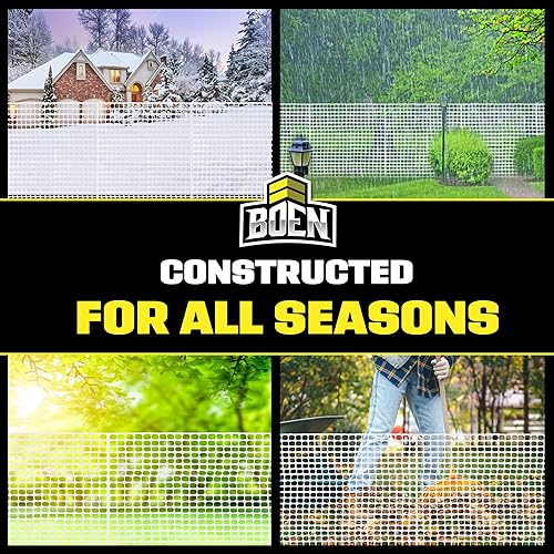 Miniatura 23 de BOEN Valla temporal negra de 4 x 100 pies, valla de nieve de malla, plástico, red de seguridad para jardín, barrera sobre el suelo, para ciervos