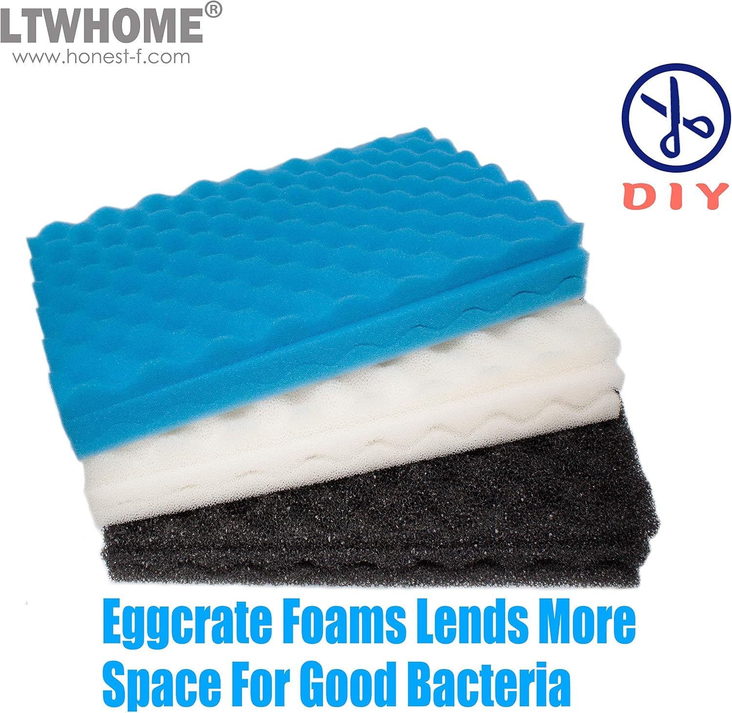 LTWHOME Fish Pond Foam Filter Sponge Set 43 X 28 cm 3 Grade Media Pack,17 X 11-Inch Media Set Coarse, Medium and Fine (Pack of 3 Sets) - Image 4