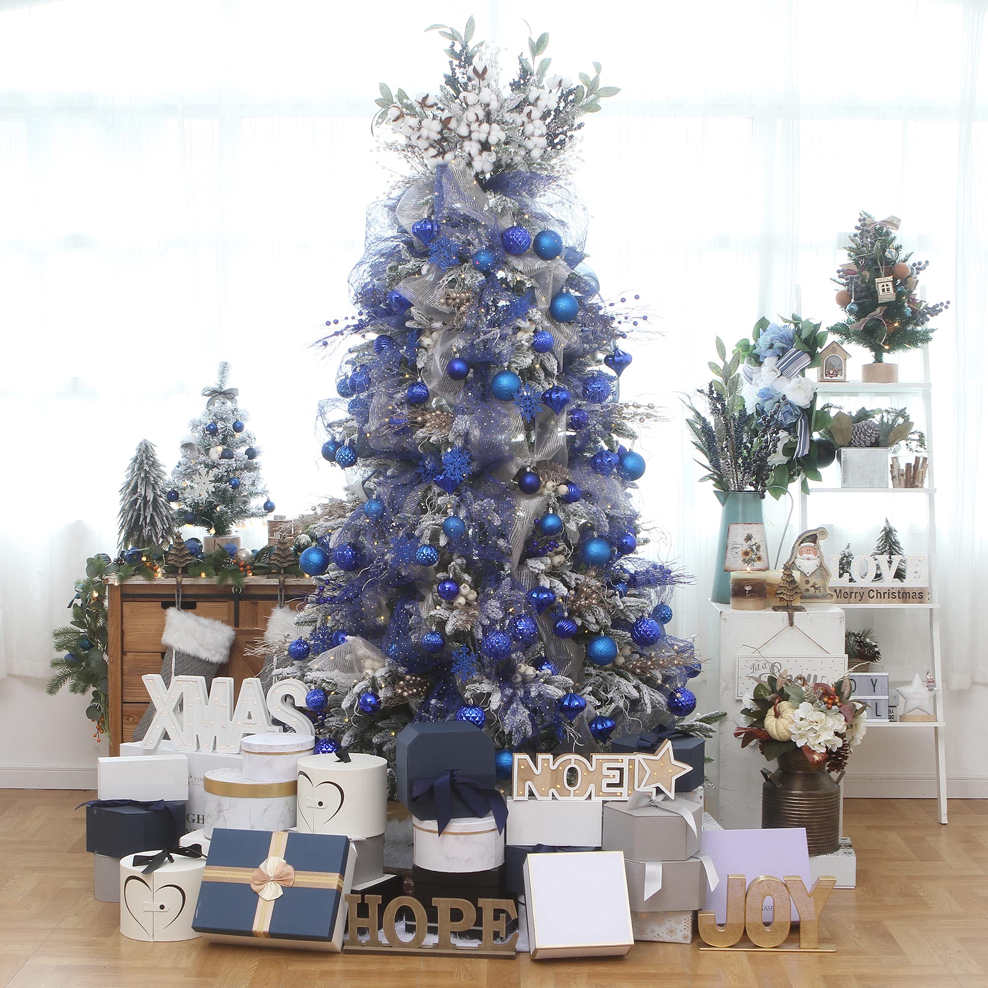 Sea Team 41ct infrangibile Ornamento Natalizio per Decorare l’Albero Natale, col Filo da Appendere Senza Glitter Paillettes, è Decorazione Ideale per la Festa,Cerimonia e Party.（40mm）