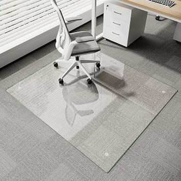 Koonmi Glass Chair Mat for Carpet, 42"x48" Thick Office Chair Mat