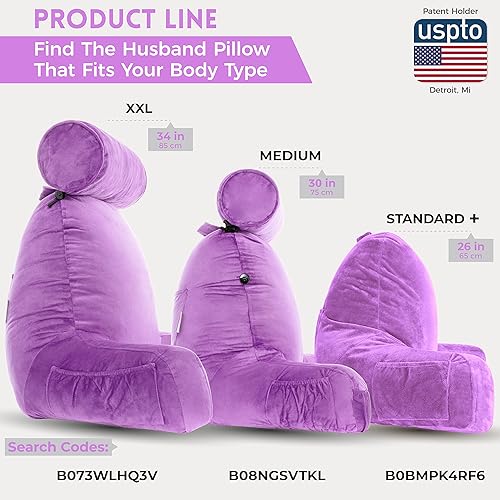 Miniatura 7 de Husband Pillow Funda de almohada original estándar + solo color morado claro, repuesto lavadoextraíble, funda de almohada de microfelpa suave para