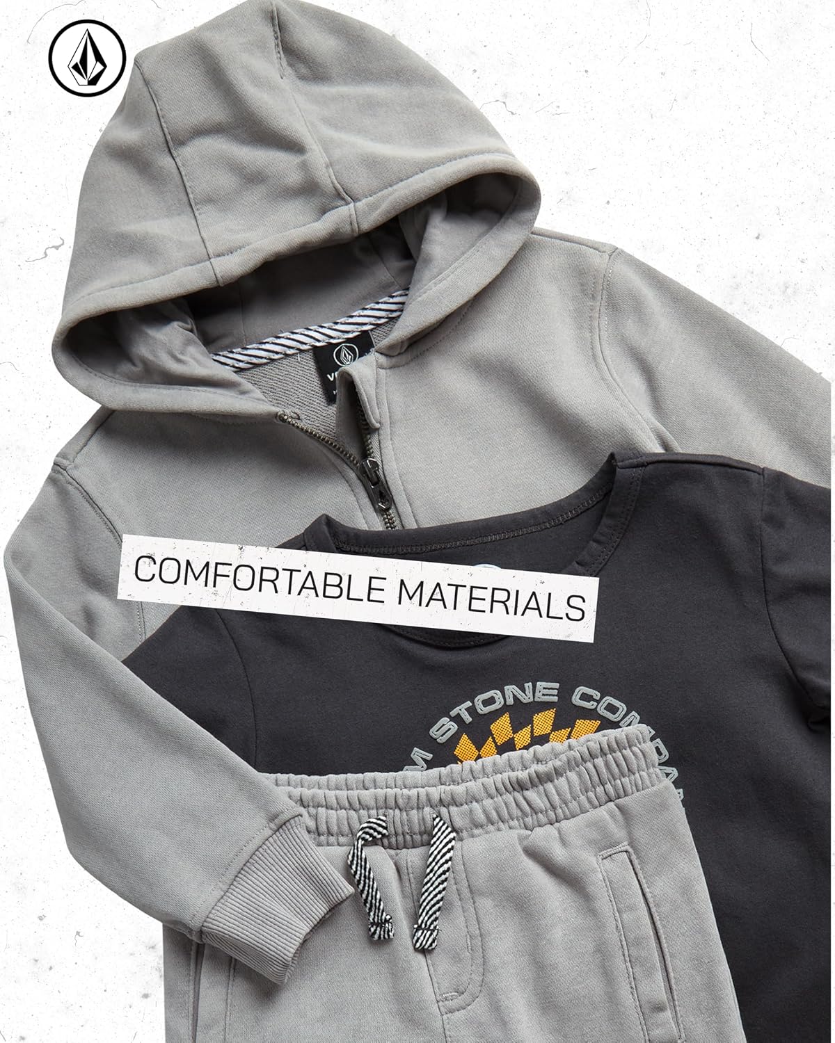 Volcom Boys Pants Set - 3 Piece Zip Up Hoodie Short Sleeve Graphic Tees and Baby Jogger Sweatpants for Infant and Toddlers