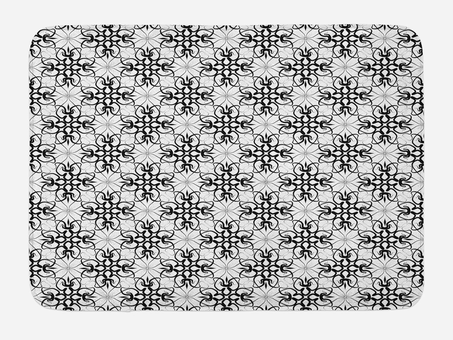 Ambesonne Floral Bath Mat, Victorian Lace Flower Pattern
