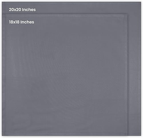Vista 2 de Utopia Kitchen - Servilletas de tela color gris acero, 12 unidades, 18 x 18 pulgadas, mezcla de algodón, lavables y reutilizables, para hotel
