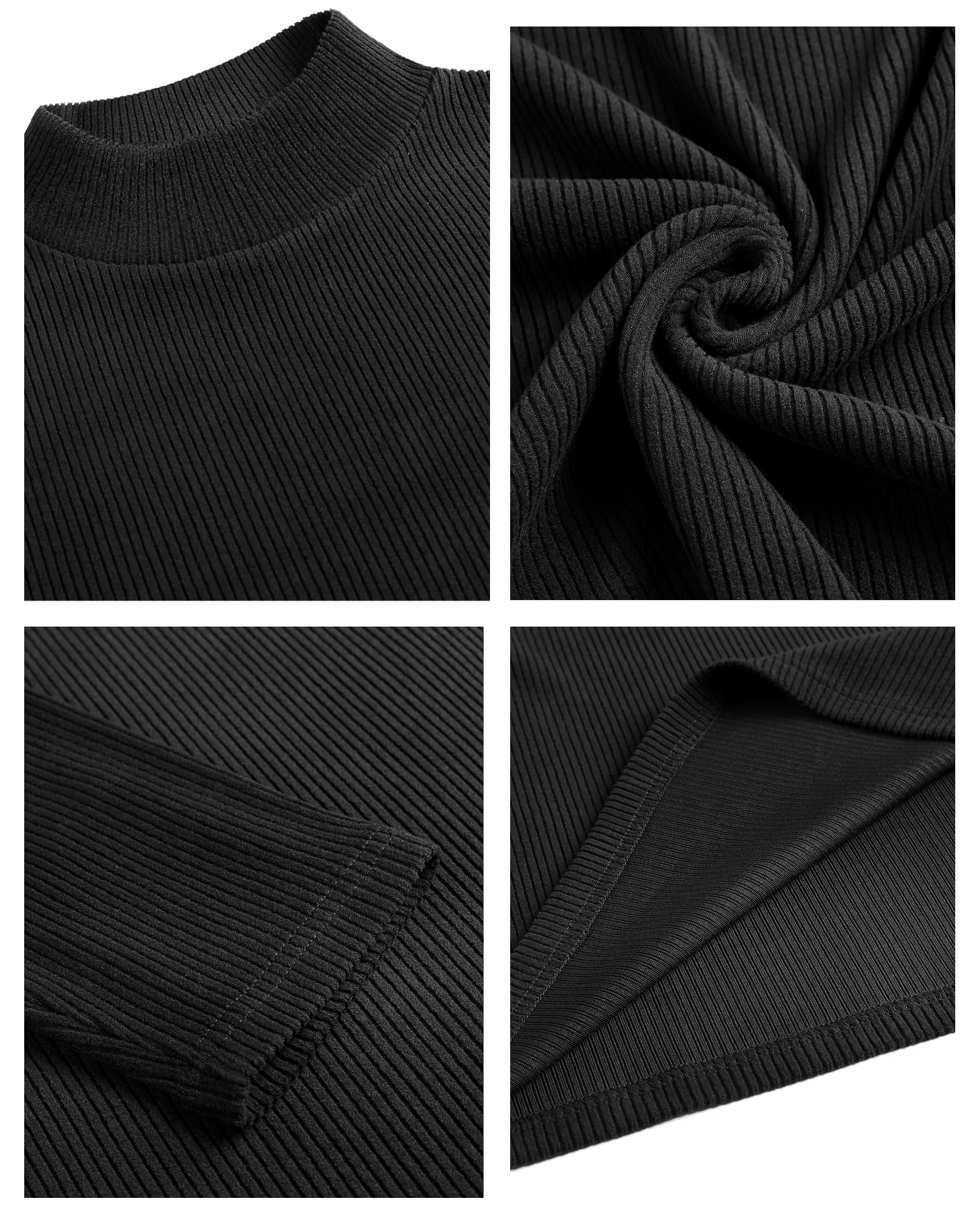 COOFANDY T-Shirt Thermique à Manches Longues pour Homme - Demi-Col Roulé, Haut Décontracté et Basique d'hiver, Tailles S-3XL