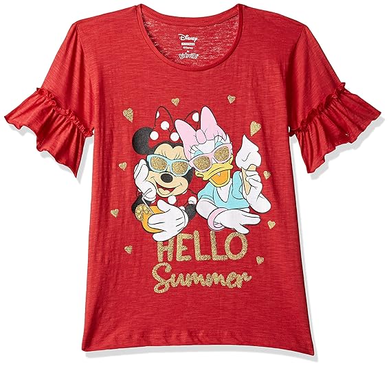 Mickey & Friends By Kidsville Girls Plain Regular fit T-Shirt