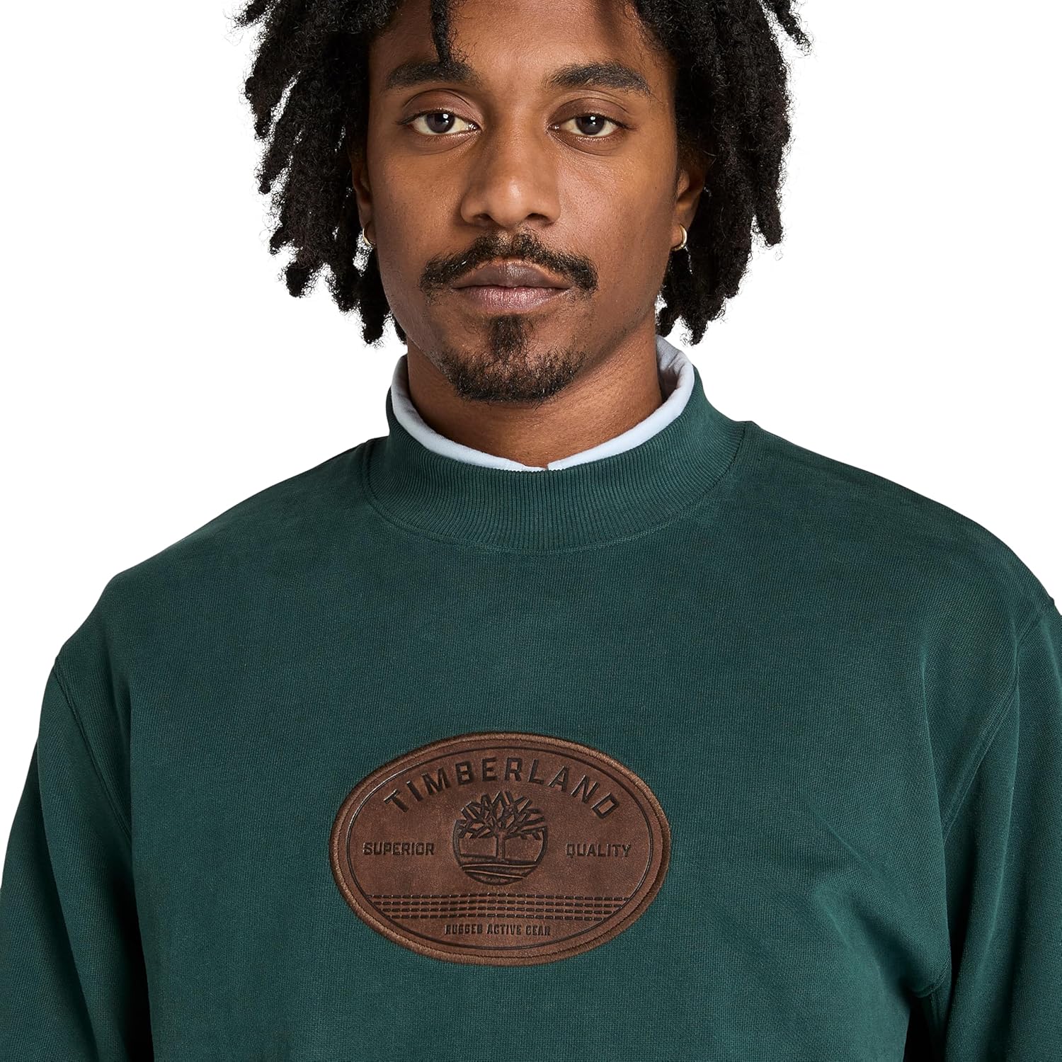 Timberland mens Leather Badge Crewneck Sweatshirt - Image 4
