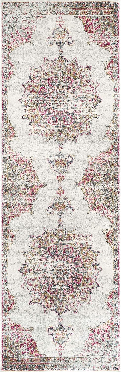 nuLOOM Tabitha Vintage Medallion Runner Rug, 2' 8" x 8', Pink