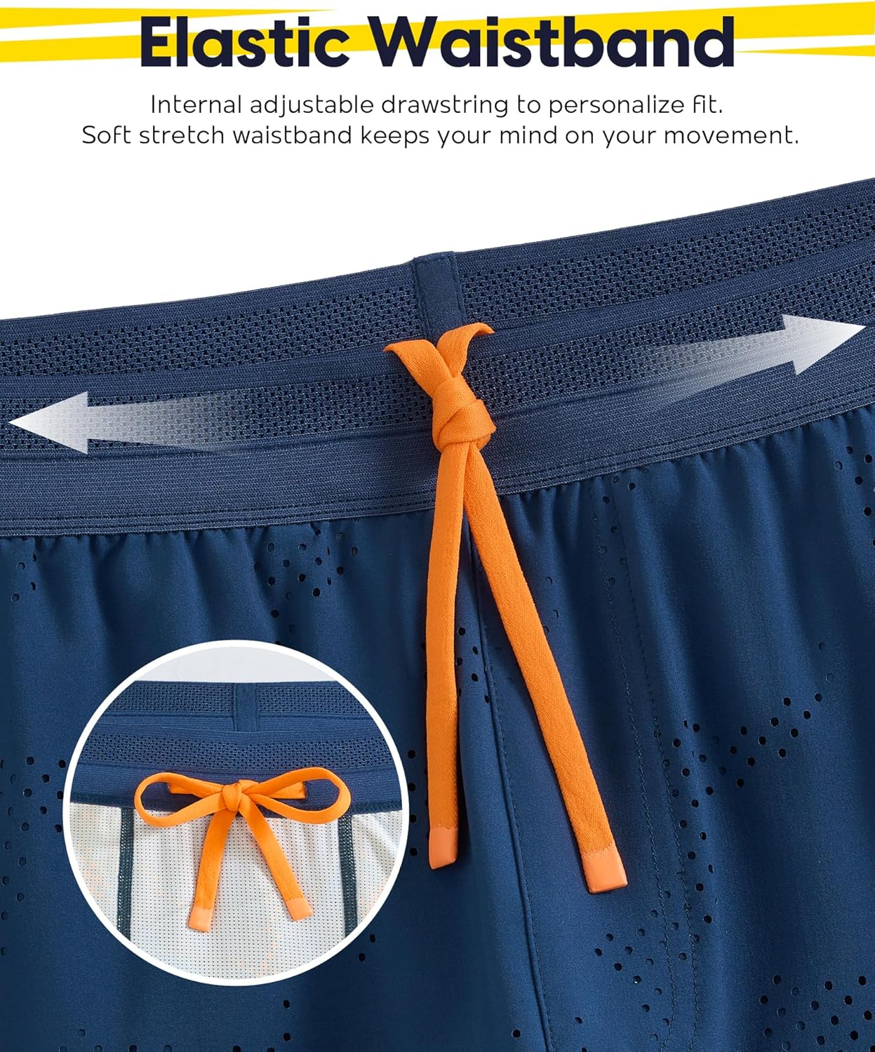 maamgic Mens 2 in 1 Running Shorts 5" Gym Workout Shorts with Zipper Pockets - Image 5