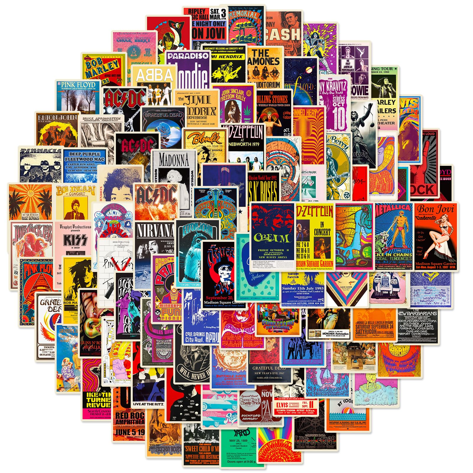Amazon.co.jp: ロックバンド アーティスト ポスター ステッカー 100枚