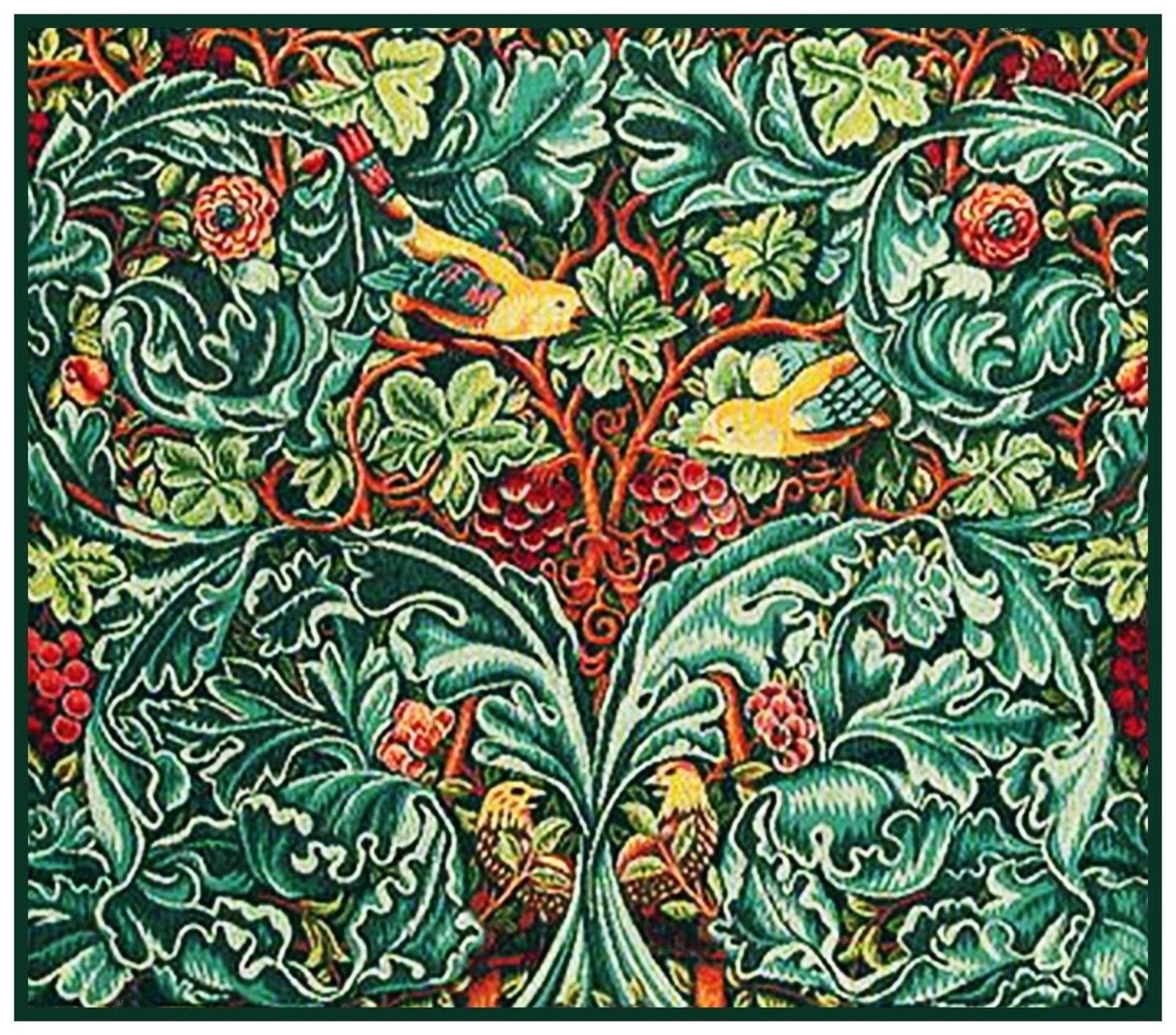 Orenco Originals Green Acanthus Vine Birds William Morris Design Counted Cross Stitch Pattern