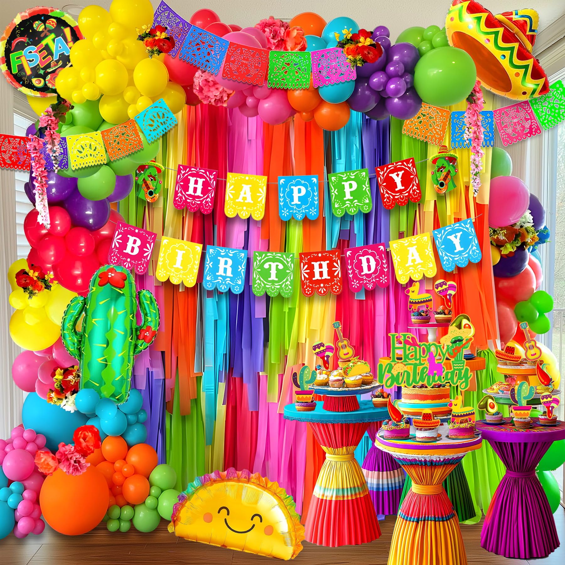 Happy Birthday Banner Papel Picado – Fiesta-Girlande 5 Meter, 13 Flaggen, Mexikanische Handwerkskunst Für Geburtstagsdeko