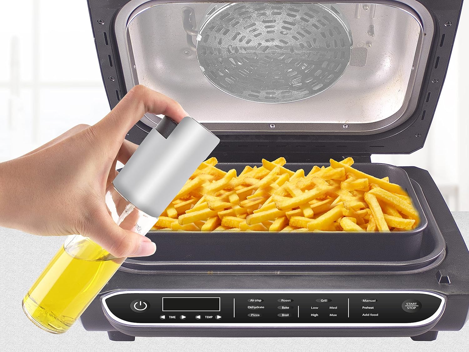 BEPER CUCINOTTO Grill e Friggitrice ad Aria Multifunzione con 8 Programmi - Friggitrice ad Aria, Barbecue, Forno, Piastra Cucina ed Essiccatore + Accessori Inclusi, P101FRI080 BEPER CUCINOTTO Grill e Friggitrice ad Aria Multifunzione con 8 Programmi - Friggitrice ad Aria, Barbecue, Forno, Piastra Cucina ed Essiccatore + Accessori Inclusi, P101FRI080