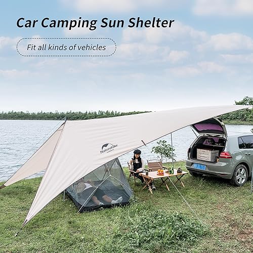 Miniatura 2 de Naturehike Toldo UPF50+ para automóvil, toldo impermeable para tienda de campaña para automóvil, parasol para 4-6 personas, SUV, toldo para