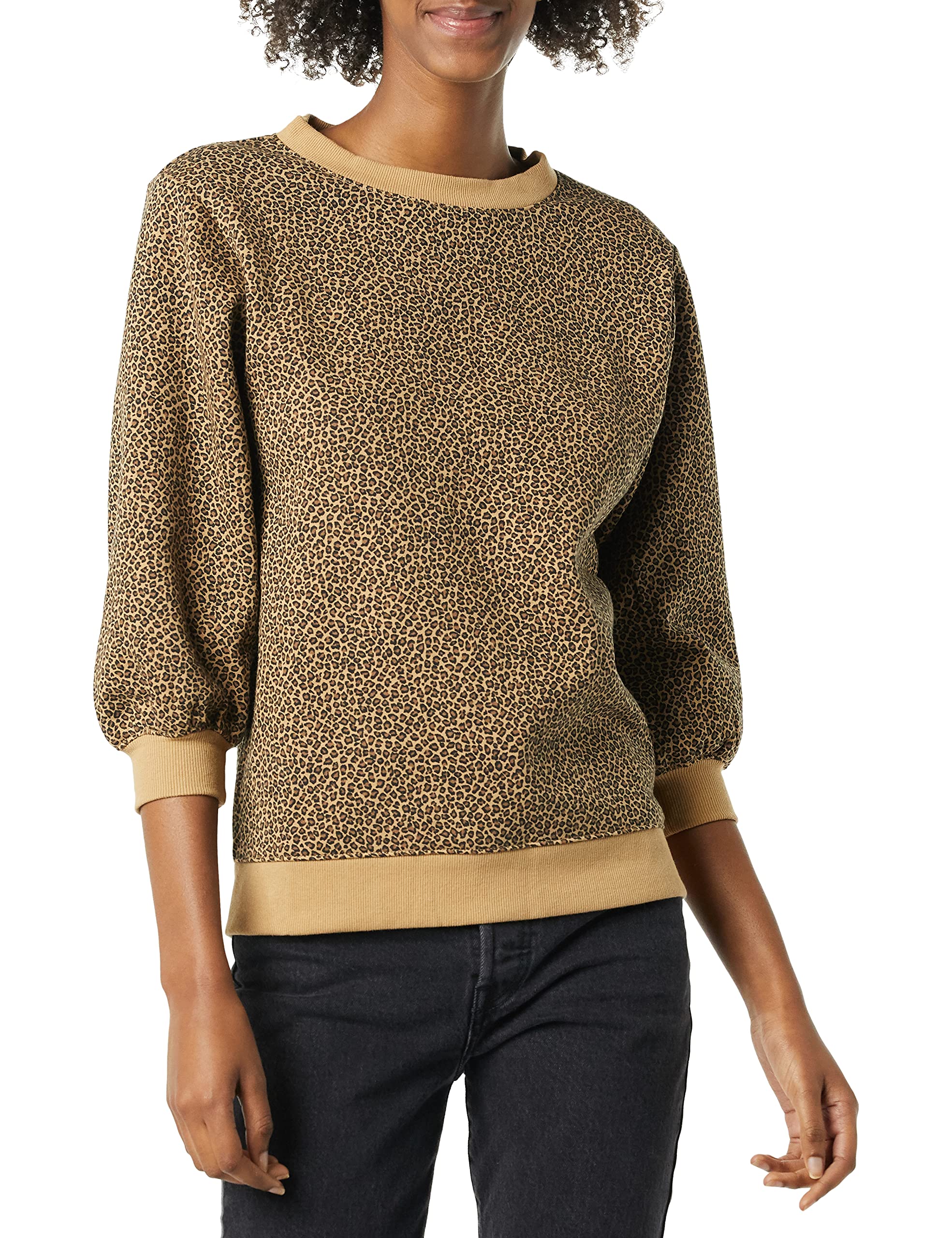 Amazon Essentials Women's French Terry Fleece Crewneck Sweatshirt with Sleeve Detail