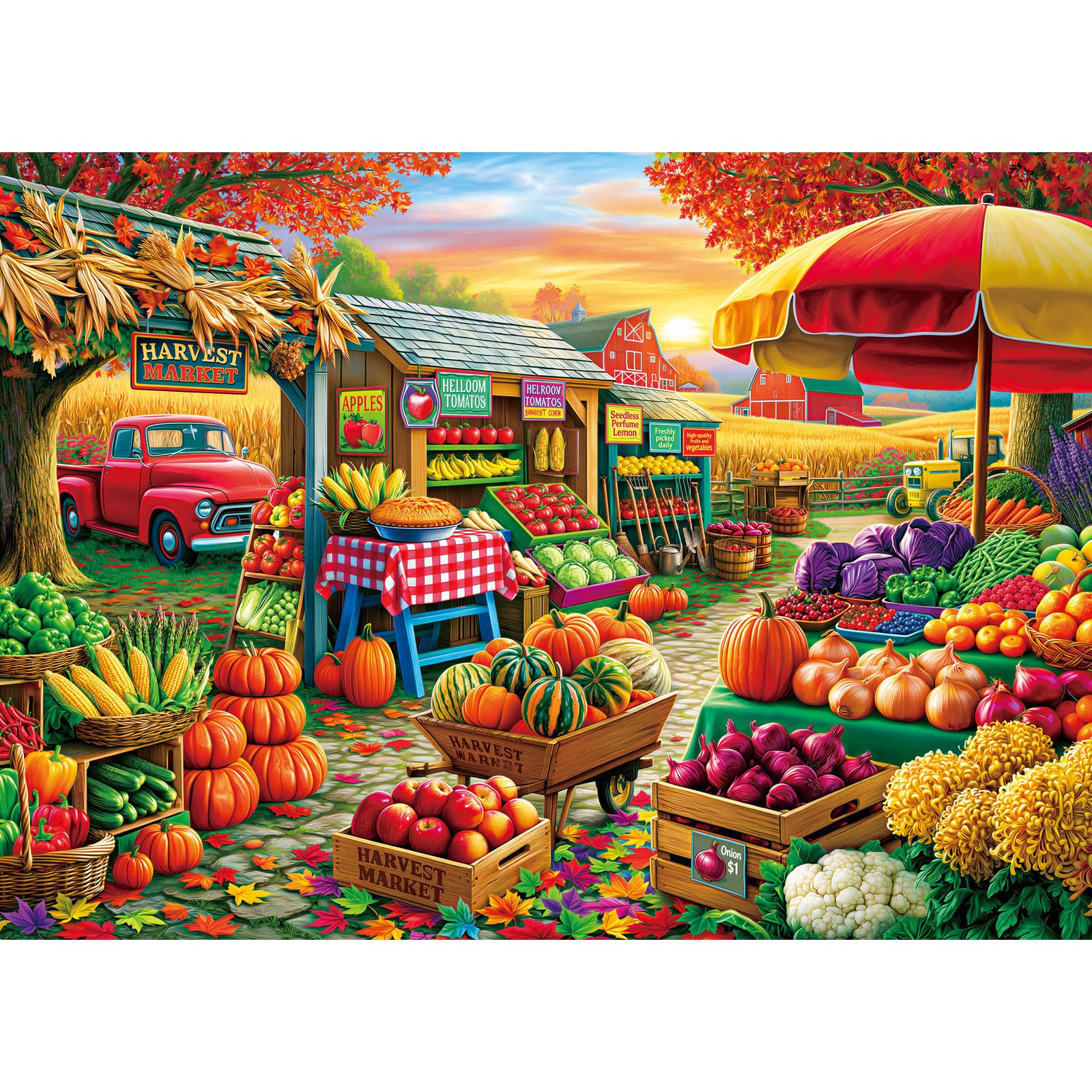 HUADADA 1000 Piece Jigsaw Puzzles for Adults-Autumn Harvest