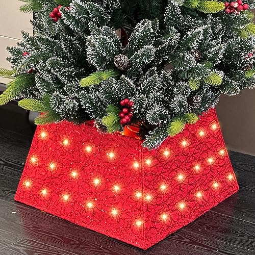 Miniatura 8 de Anycosy Collar de árbol de Navidad con 70 luces LED, anillo de árbol de Navidad alimentado por batería con 8 modos y temporizador para fiesta de