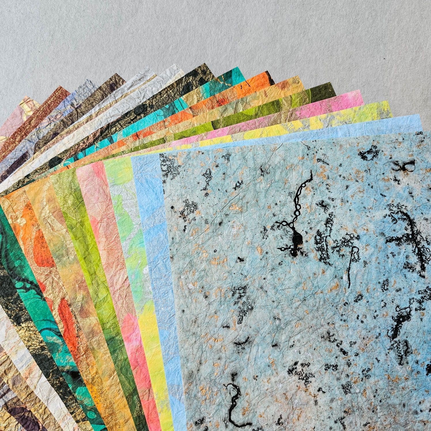 Milano Marble Mulberry Paper Pack (30 sheets, 15 designs) | Premium Decorative Paper for Scrapbooking, Card Making, Collage, Mixed Media Crafts, and DIY