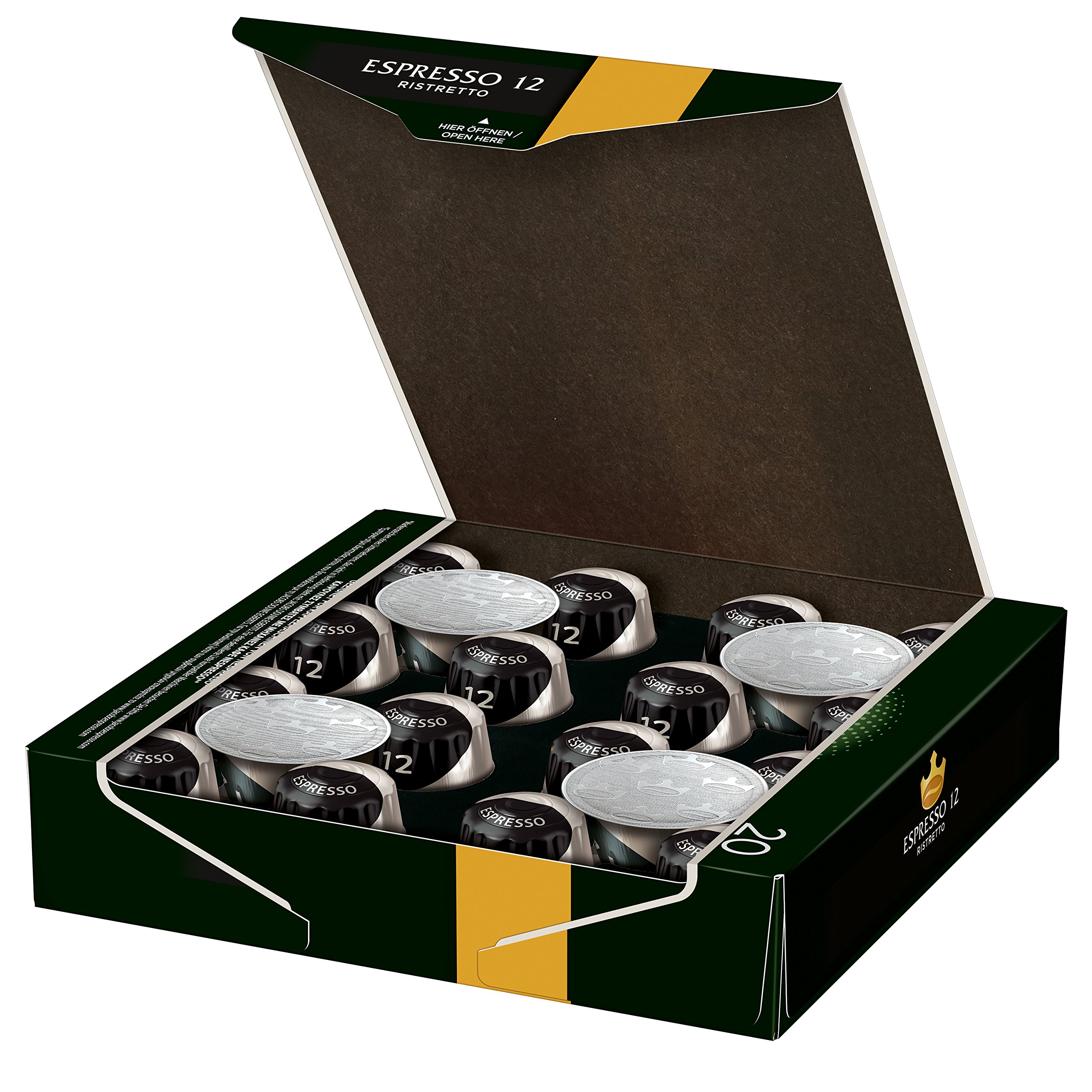 Jacobs Kaffeekapseln Guten Morgen XL Intense - 10er Pack (10 x 20 Getränke) & Kaffeekapseln Espresso Ristretto, Intensität 12 von 12, 200 Nespresso®* kompatible Kapseln, 10 x 20 Getränke