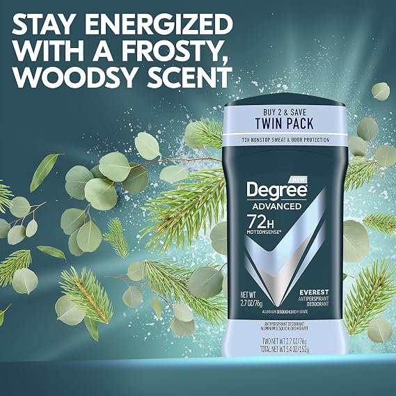 Degree Men Antiperspirant Deodorant Black+White and Everest Bundle (2.7 oz Each)
