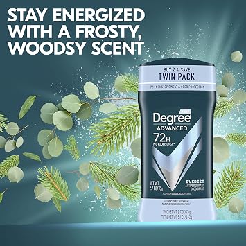 Degree Men Antiperspirant Deodorant Black+White and Everest Bundle (2.7 oz Each)
