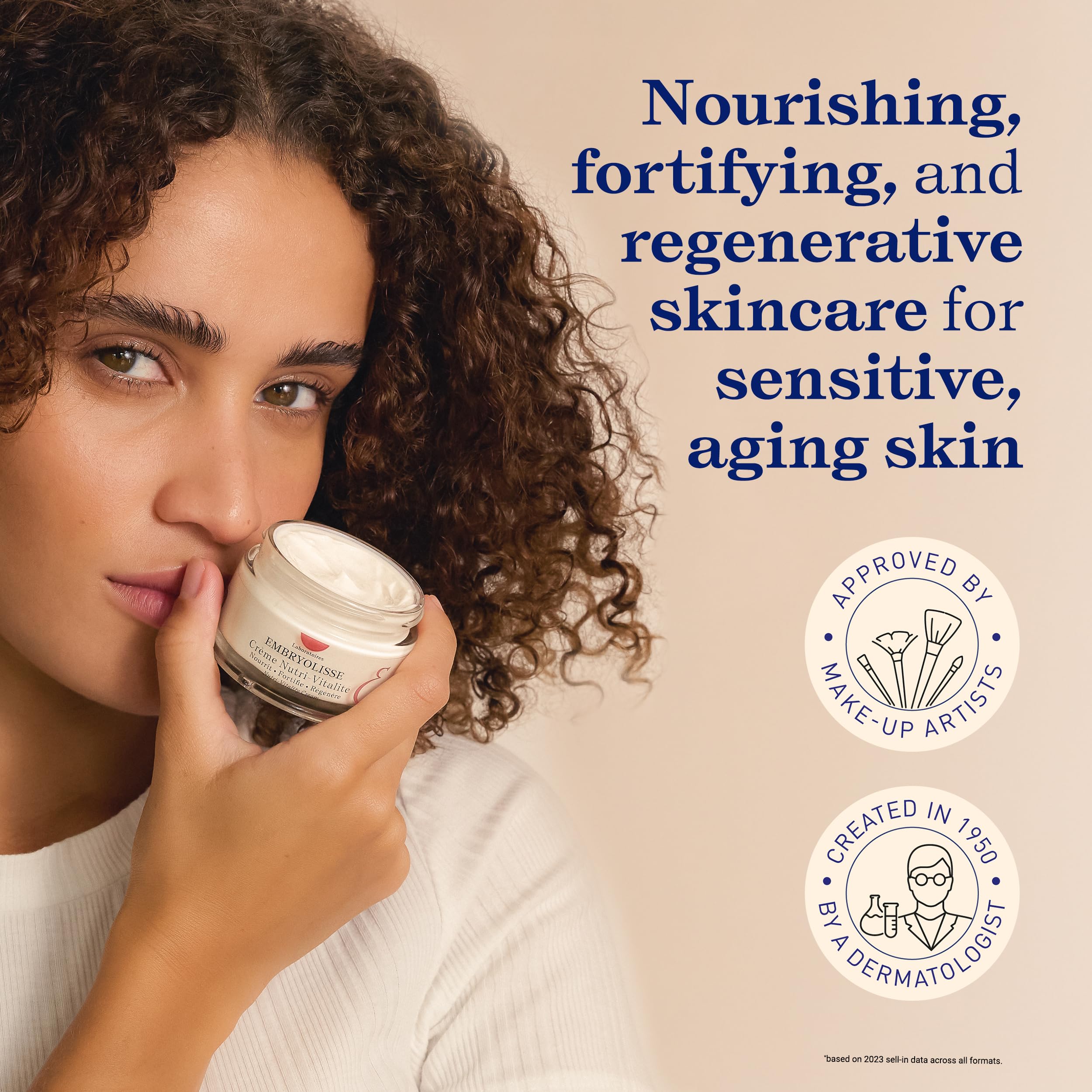 Embryolisse Nutri-Vitality Age-Defying Face Cream, Collagen-Supporting Moisturizer for Mature, Sensitive Skin with Red Maple Extract & Macadamia Oil, 1.69 Fl Oz