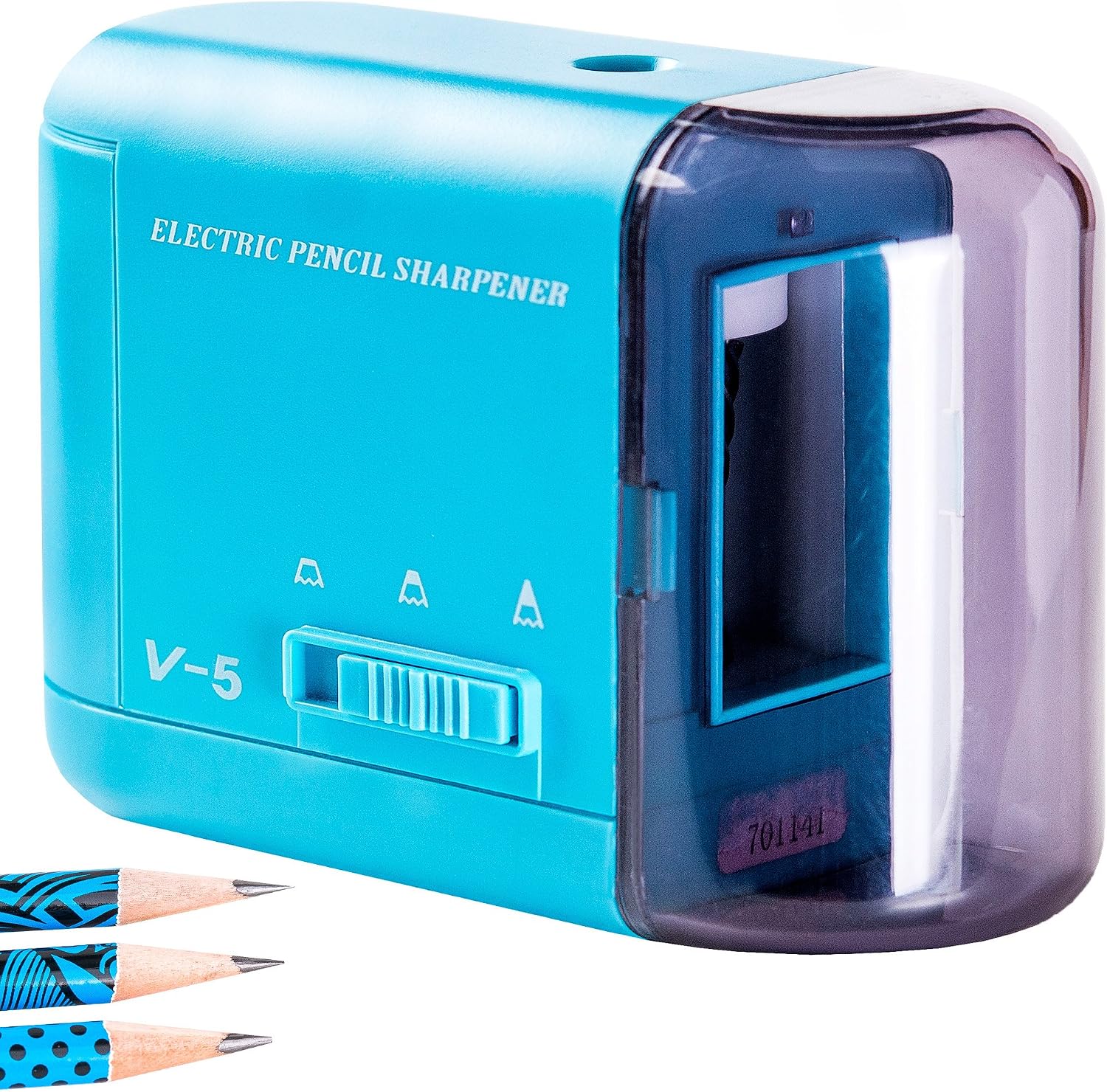 MAGNO SHARPENER New Presentation - Best Electric Pencil Sharpener Good for School Kids - Comes in Pink, Blue, White, Black and Green. Quiet for Classroom - Good for Colored Pencils -Works with AC Adapter and is Battery Powered, too - AC ADAPTER INCLUDED- Batteries Sold Separately